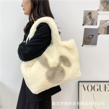 大容量毛毛包女2023秋冬卡通托特包手提包公仔包链条斜跨毛绒斜挎