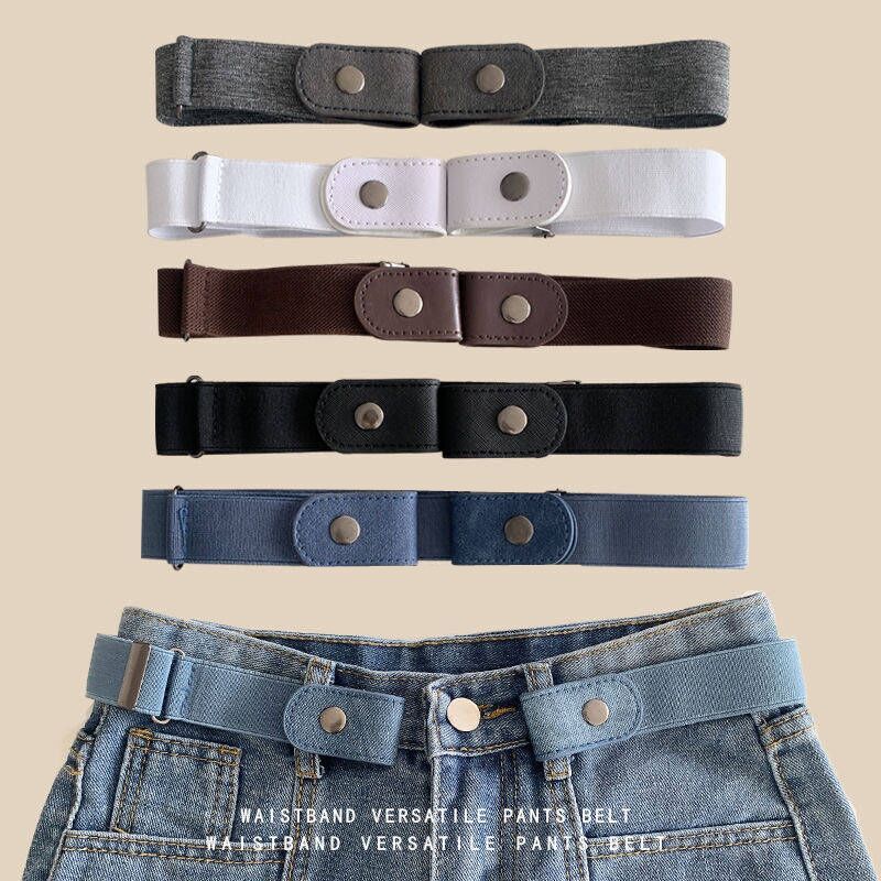 Lazy Belt for Jeans, Seamless Tightening Tool, Adjustable Invisible Elastic Belt, Canvas Belt for Women