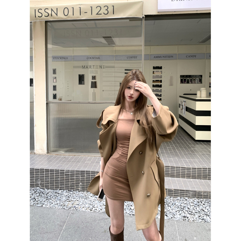 昕可达【伦敦周末】巨好看白色风衣外套女小个子2025秋长款大衣|undefined