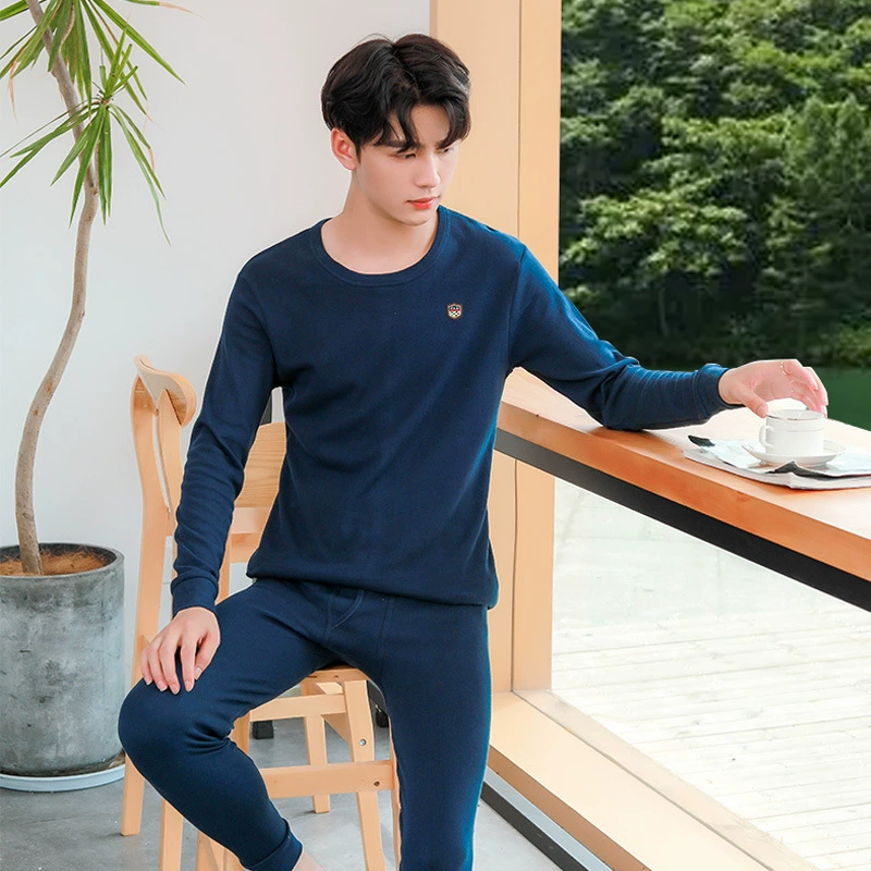 Colored thermal underwear, cotton trousers, keep warm overall, set, for teenagers