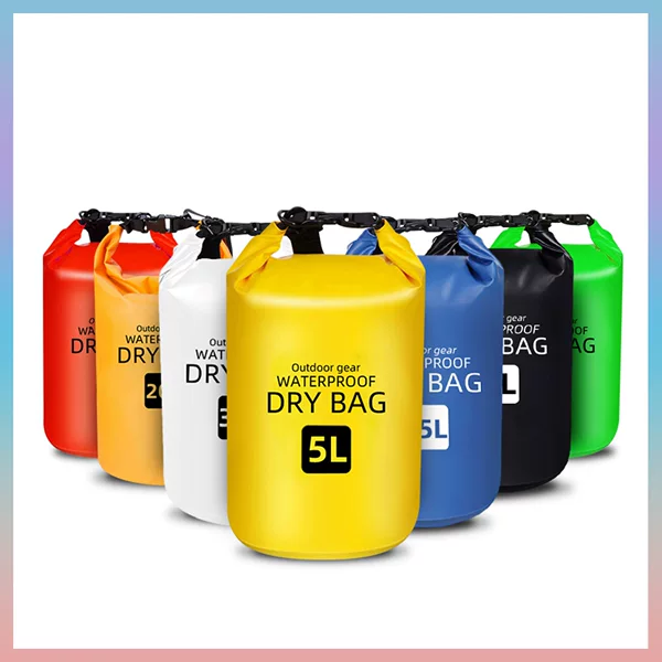 Outdoor Sports Waterproof Bucket Bag Storage Folding Water Bag Swimming Drifting Beach Bag PVC Bag Waterproof Backpack