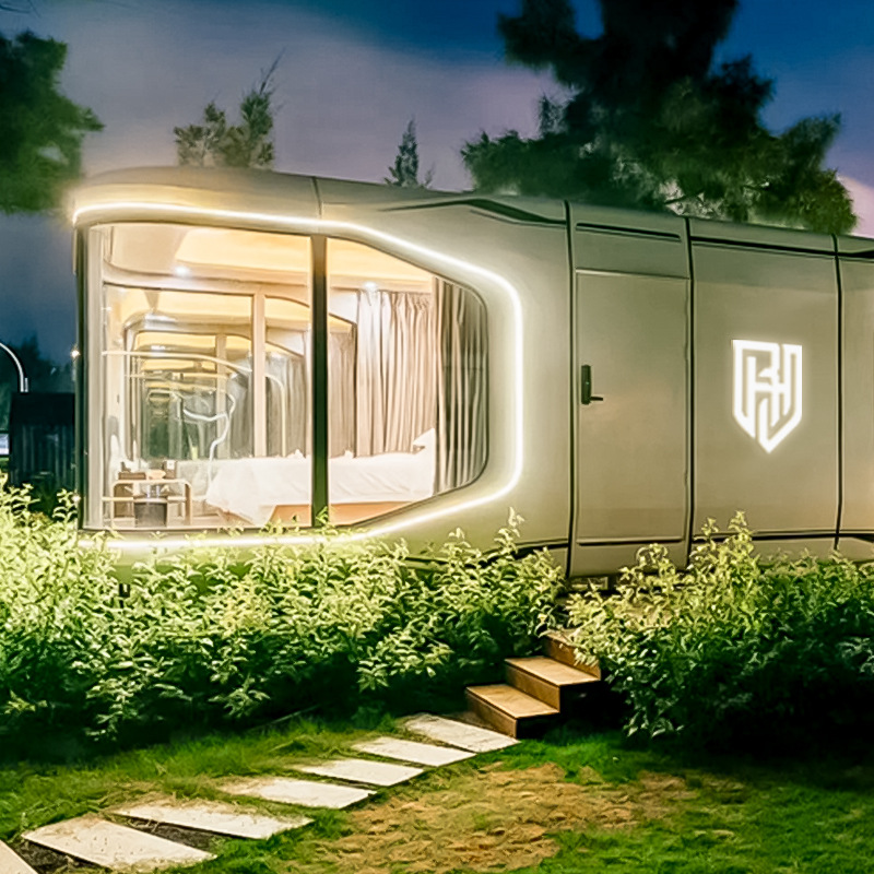 Cápsula espacial Casa móvil Casa de familia móvil Producto terminado Residente Villa integrada Hotel al aire libre totalmente equipado Almacén de Apple