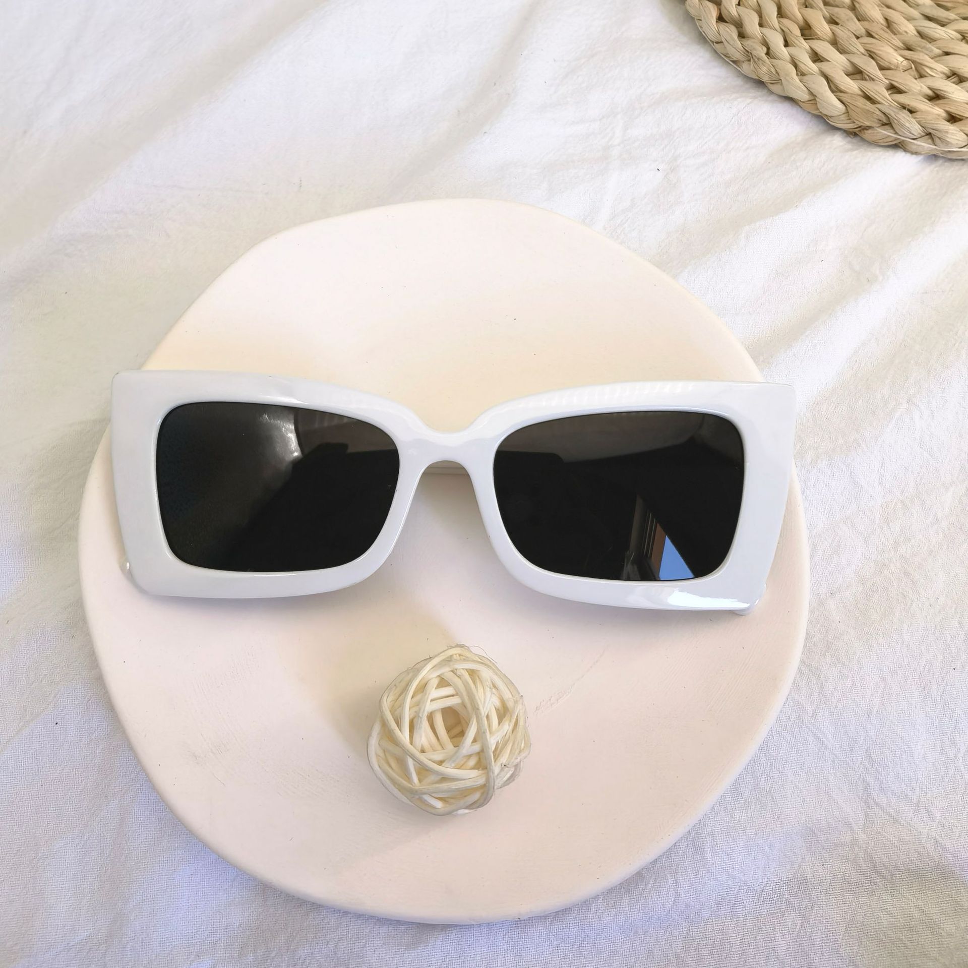 Gafas de sol de marco cuadrado de cacao, estilo europeo/americano, multicolor, personalidad street style, producto caliente de fábrica