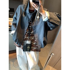 摩且 时髦随性腔调 韩系高级感立领宽松显瘦短款风衣外套 MQ0804