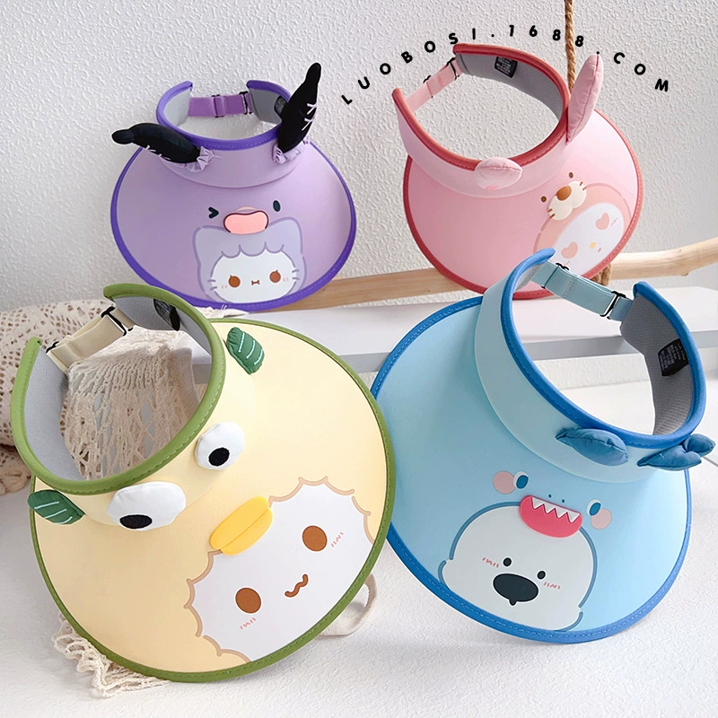 2025 детская солнцезащитная шляпа, новая летняя мультяшная шляпа от солнца для мальчиков и девочек, детская шляпа от солнца с большими полями, пустая верхняя шляпа от солнца