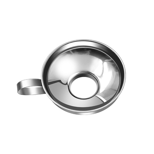 Stainless steel wide mouth funnel, thickened salad dressing funnel, oil leakage, household bottled salad dressing funnel, large diameter packaging funnel