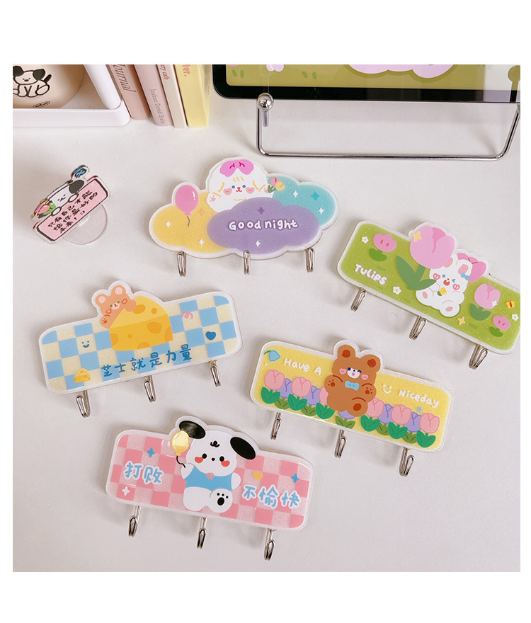 Cute Animal Arylic Metal Hooks display picture 2