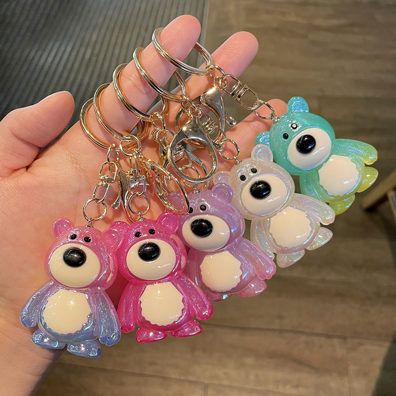 Internet Celebrity New Colorful Strawberry Bear Resin Keychain Event Promotion Grabber Gift Cartoon Bag Car Pendant Internet Celebrity New Colorful Strawberry Bear Resin Keychain Event Promotion Grabber Gift Cartoon Bag Car Pendant