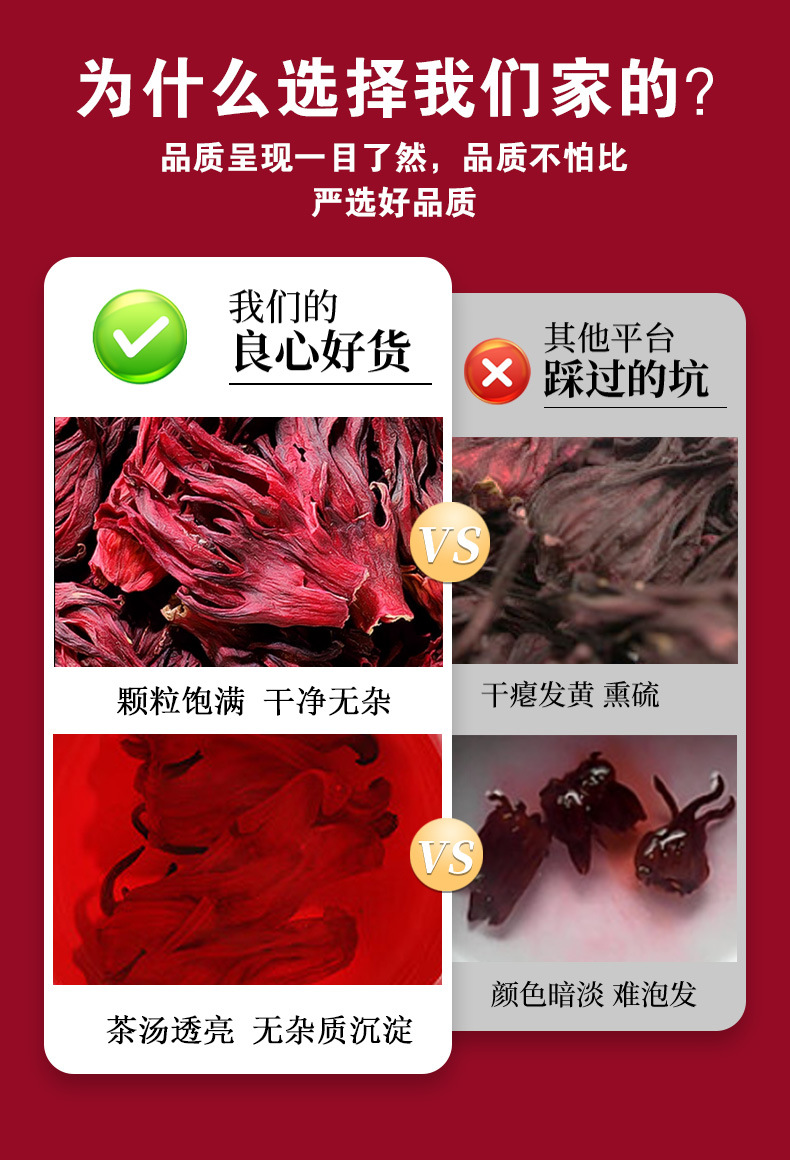 Roselle Dried Flowers (Hibiscus sabdariffa) — Yunnan Luoshenhua Herbal Tea, 100g Loose specifications