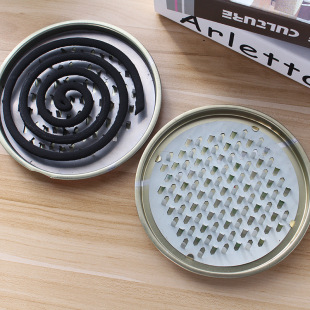 Stainless Steel Mosquito Coil Tray Household Fireproof Mosquito Coil Box with Lid Safe Outdoor Creative Ash-Catching Mosquito Coil Stove Grids