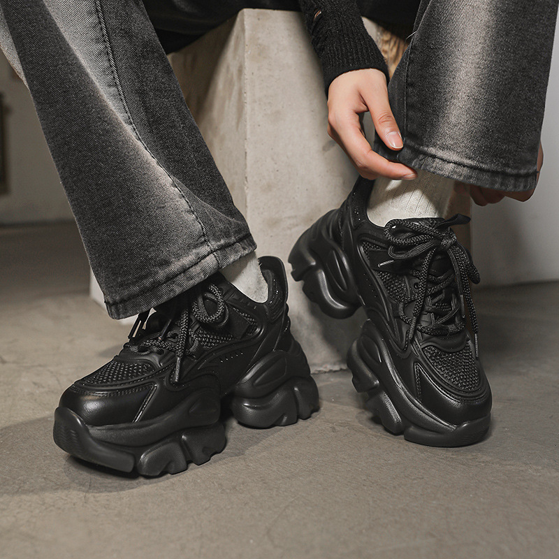 Augu Shi Deng zapatos negros para mujeres 2026 nueva moda de primavera, zapatos deportivos casuales con suela gruesa