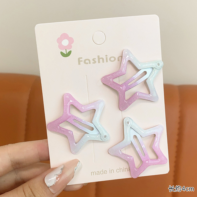 Mayorista de clips de cabello de estrellas de color niñas lindas clips de frangeo lateral clip de cabello rotos clip de cabello de niña roja corazón bb clip de cabello image 23