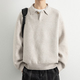 2026秋季新款加厚腈纶毛线宽松套头圆领运动韩系潮流青少年男生保，男装针织衫/毛衣，星座614