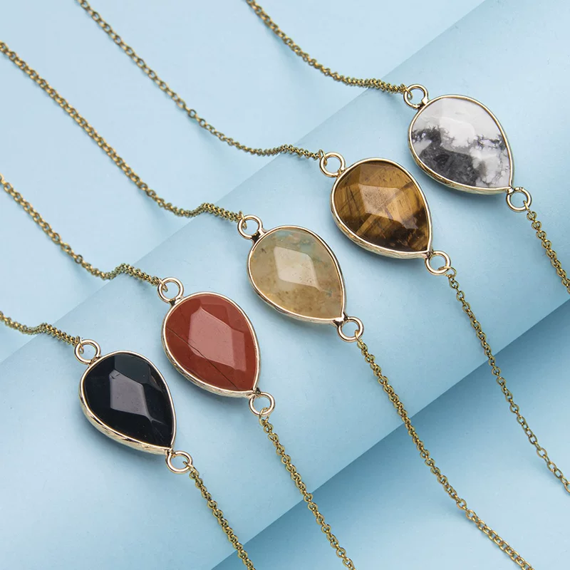 Creative capacious organic geometric pendant drop-shaped stainless steel, necklace, chain for key bag , accessory, European style