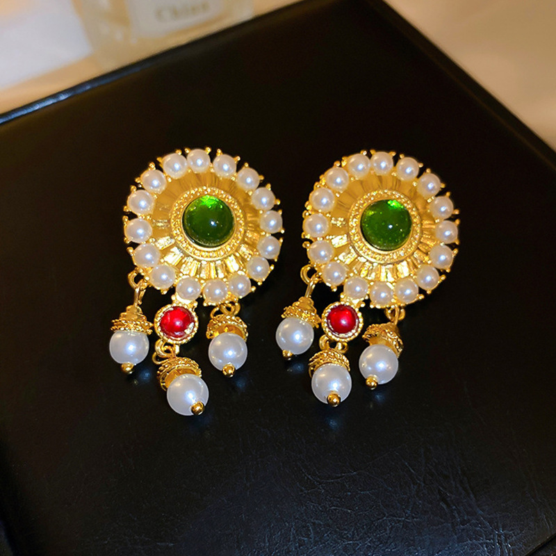 23g Weight Resin Inlay Material Drop Earrings Classification 1 Pair Classic Style Water Droplets Inlay Copper Resin Drop Earrings