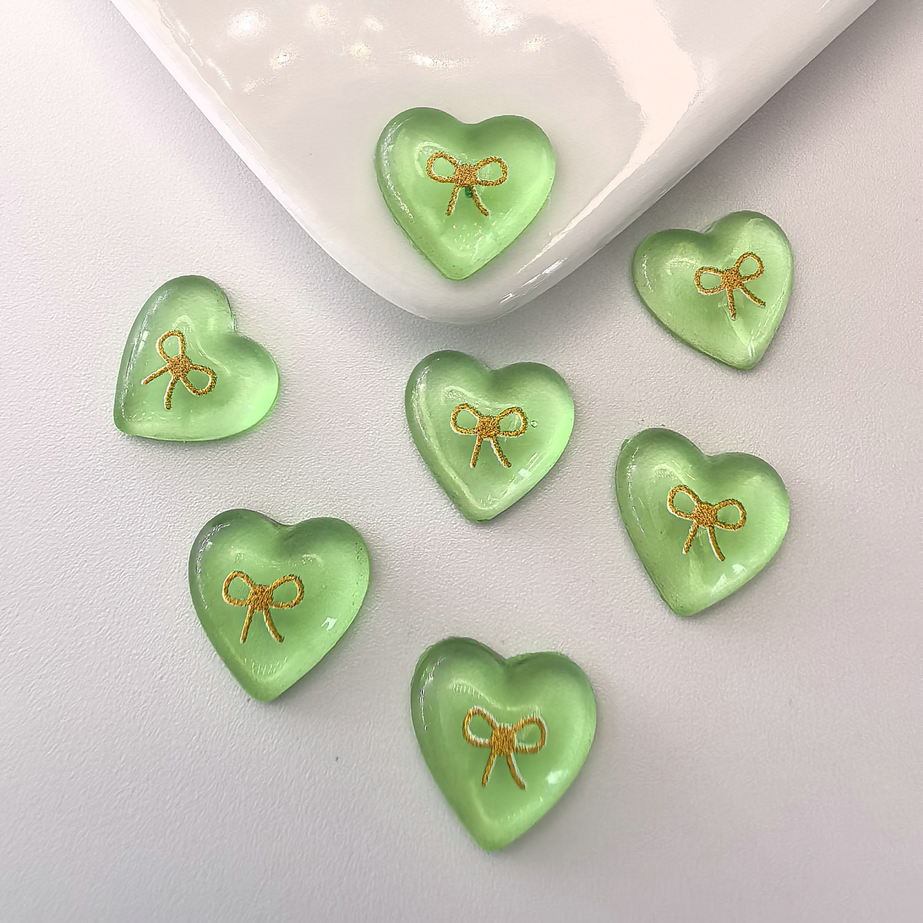 爱心贴片座装饰品树脂diy平底心形美甲饰品美甲钻0017.j