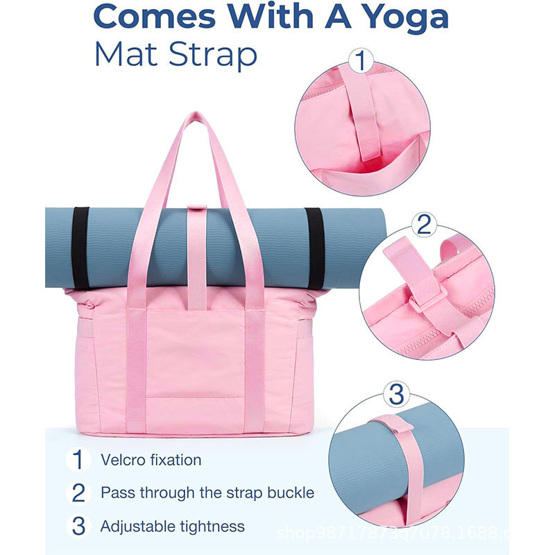 New handbag with yoga pads, straps, quilted shoulder bag, suitable for travel, work, and fitness_voghion.com