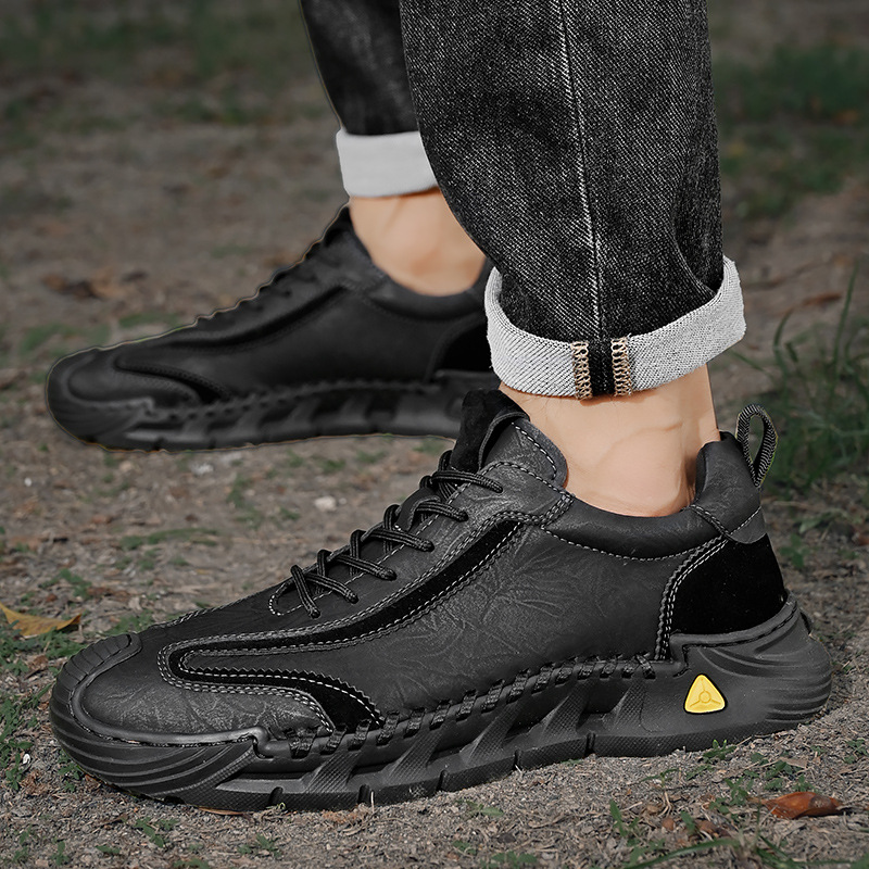Zapatos de hombre 2024 otoño nuevos zapatos de cuero suaves antideslizantes, zapatos casuales antideslizantes, zapatos de moda masculinos de cuatro estaciones