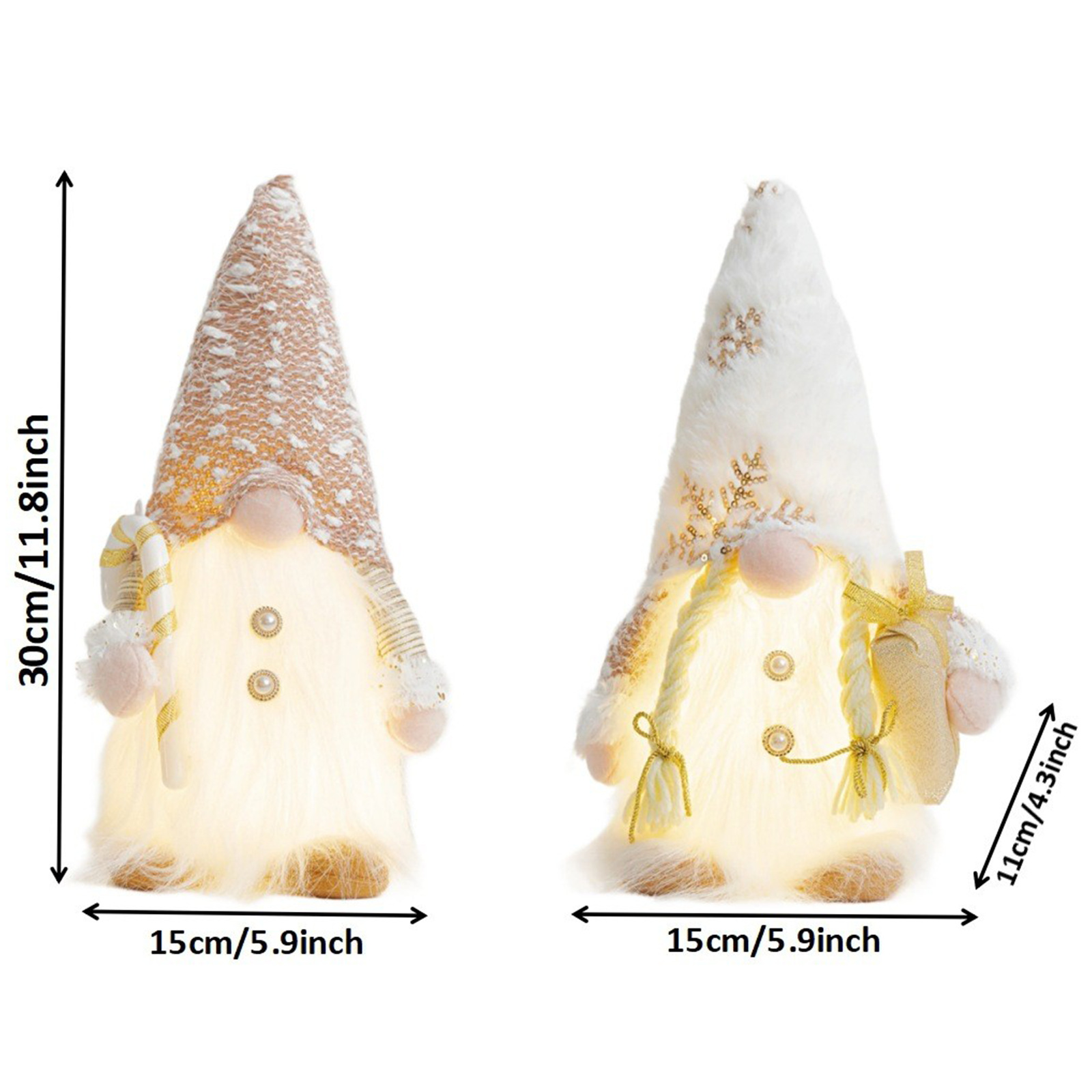 Navidad transfronteriza de peluche sin cara muñeca decoración con luces luminosas muñecas Rudolph decoración de ventanas