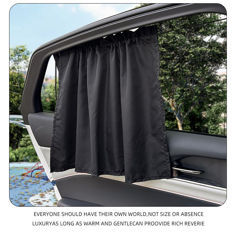 Blue Rain Car Sunshade Curtain Sun Protection Heat Insulation Car Suction Cup Style Sunshade Simple Black Car Privacy Curtain Sunshade