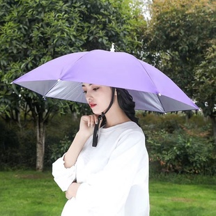Fishing Umbrella Hat, Head-Mounted Umbrella Hat, Sun Protection Parasol, Outdoor Umbrella, Fishing Umbrella, Large Double-Layer Rainproof Umbrella on Top of the Head