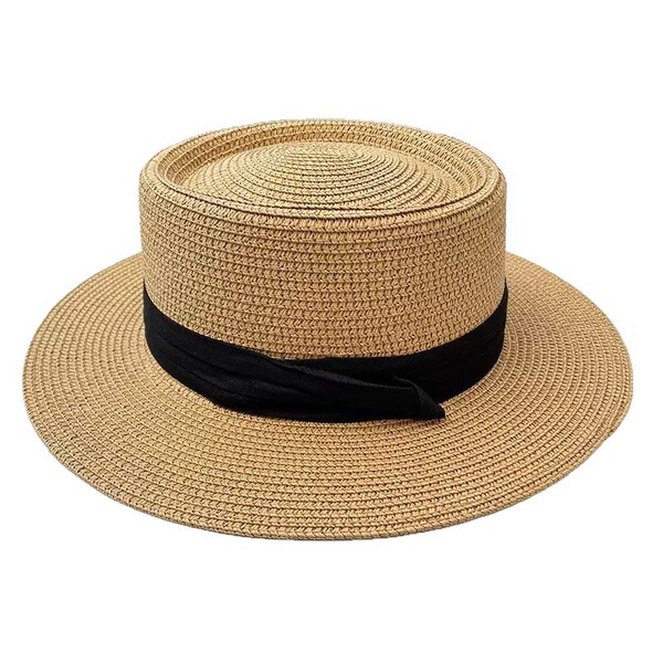 Summer beach woven sun hat solar-powered