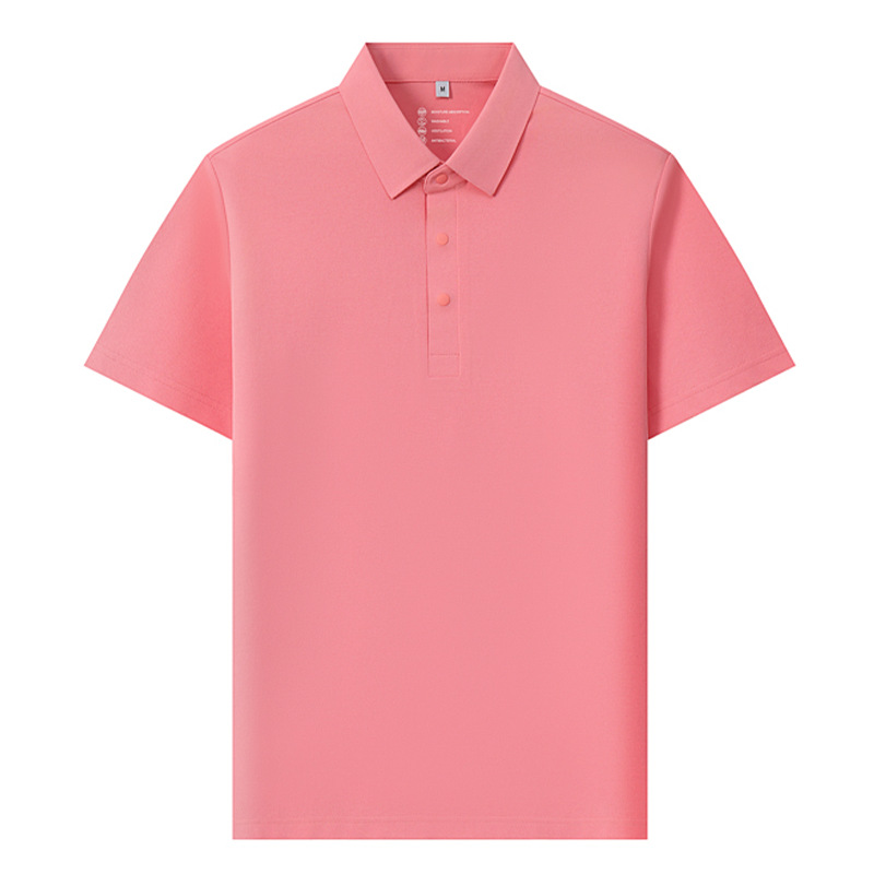 50D cool solona polo ropa de trabajo de manga corta para hombre, ropa de trabajo personalizada de alta calidad, cuello de tela sin costuras de seda de hielo para mujer de negocios