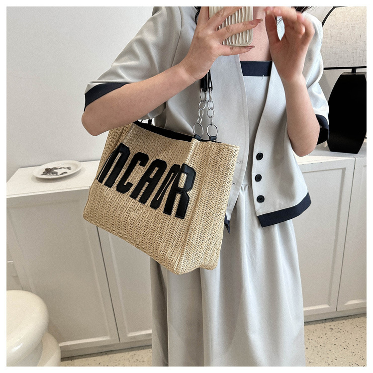 Large capacity fashion tote bag 2025 new style this year's popular woven single-shoulder bag underarm letter handbag wholesale Application Scenario