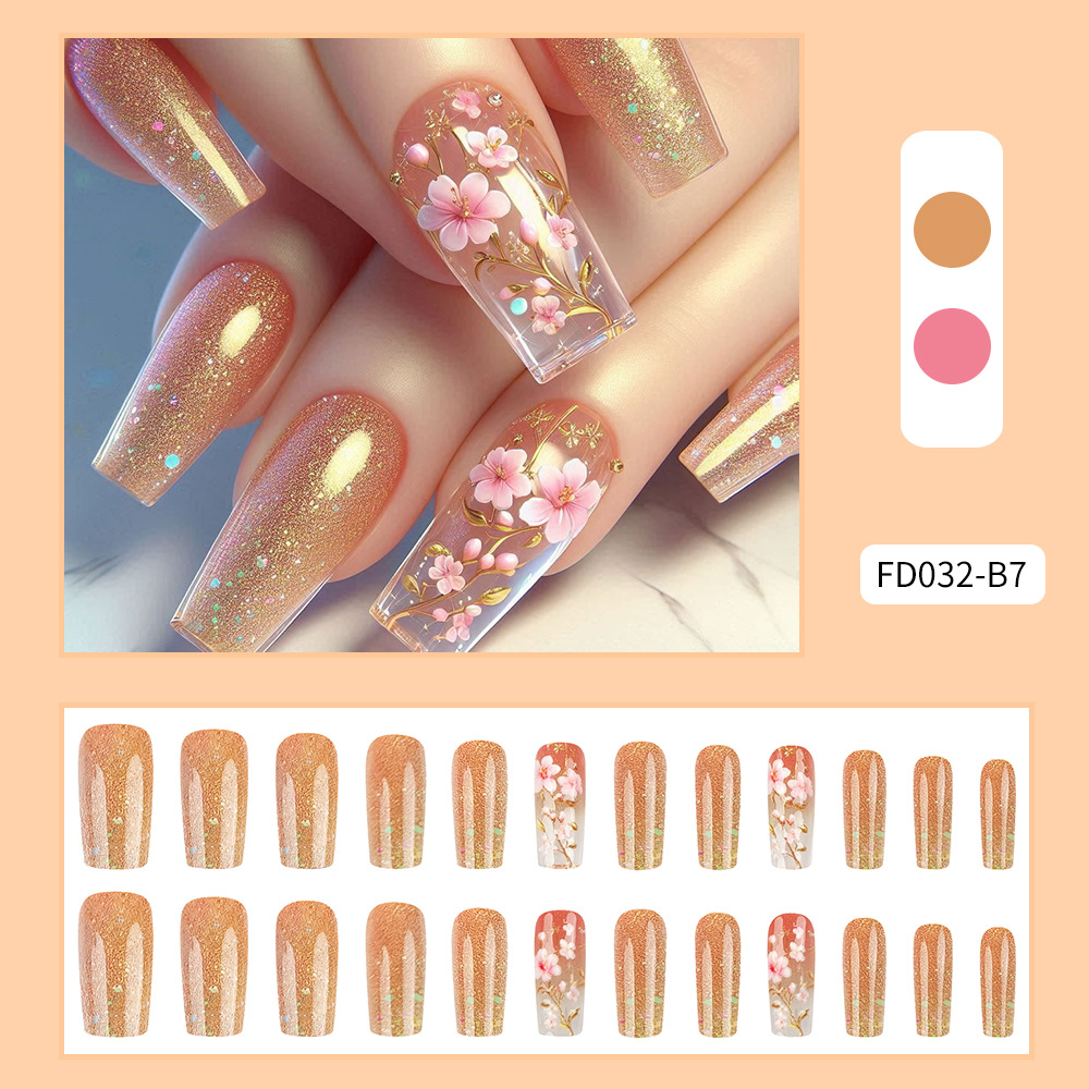 Use un parche de uñas 3D estereoscópico de alto nivel, goteo de goma dulce y caliente, uñas falsas transfronterizas, parches de uñas.