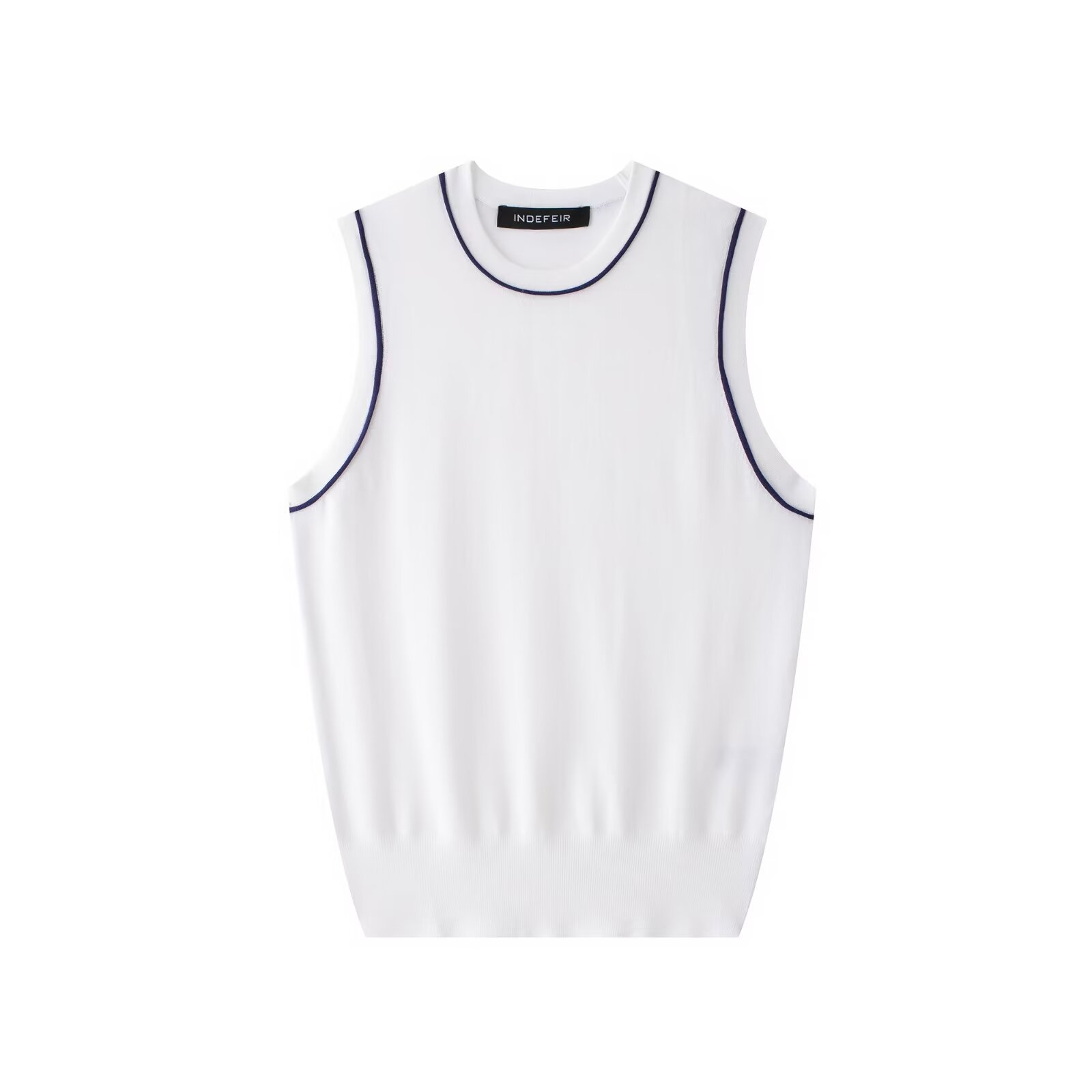 Vêtements pour cheveux extérieurs 2024 été nouvel article haut à aiguille plate à bordure de couleur contrastante pour femmes_voghion.com