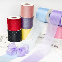 8cm带钻褶皱皱纹纱带服装辅料头花鞋花帽花衣服手工diy蝴蝶结配件