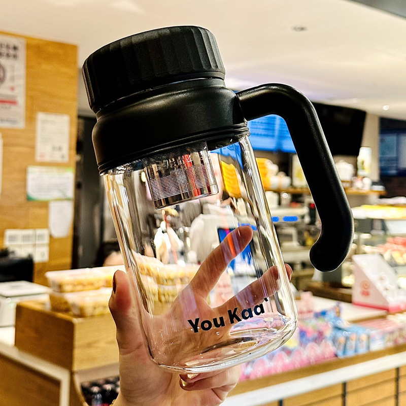 高ホウ素シリコンのグラスは取っ手のお茶を持って分離してお茶のコップを入れます。|undefined