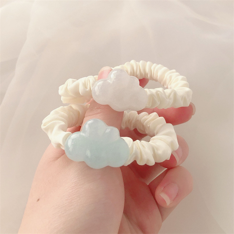 Nuevo lindo anillo de nube intestino delgado cuerda de cabeza de banda de goma de alta elasticidad anillo de cabello temperamento de niña dulce adornos de cabello cuerda de cabello