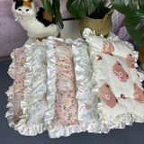 Сетка красная домашняя собака кошка с печеной края цветочной площадки четыре сезона универсальное кружевное гнездо собачье спальная подушка кошачья клетка