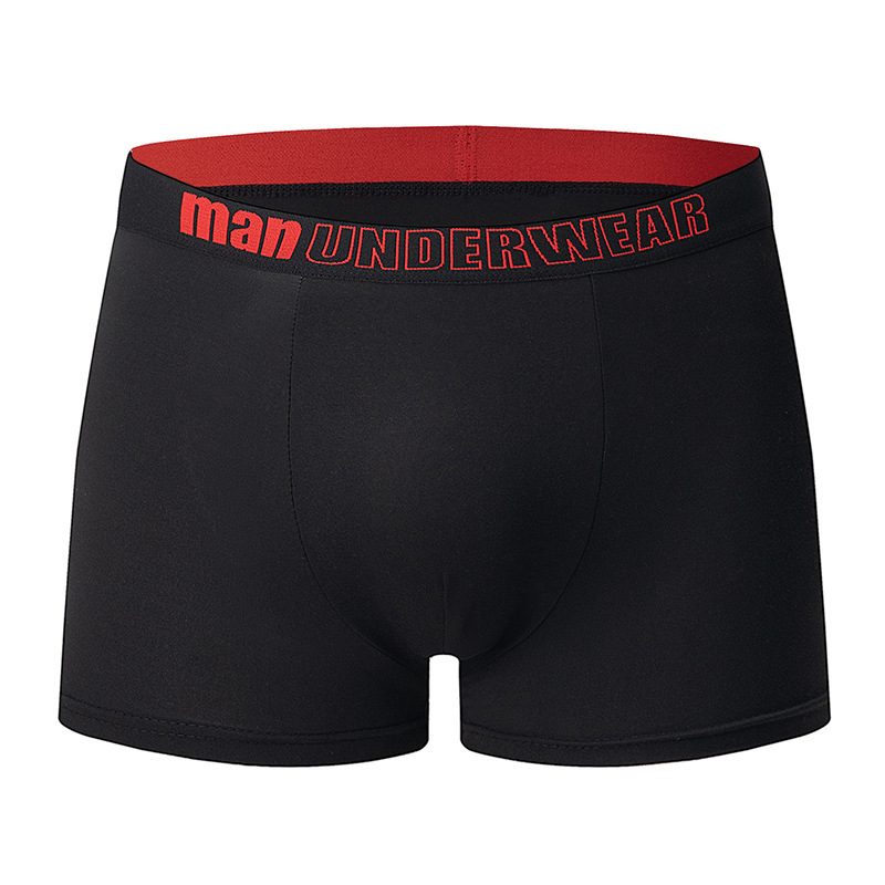 Herren-Freizeit-Sportunterwäsche, Baumwoll-Spandex-Elastan-Trunks, mehrfarbige Schriftzüge, nahtlos, feuchtigkeitsableitend_voghion.com