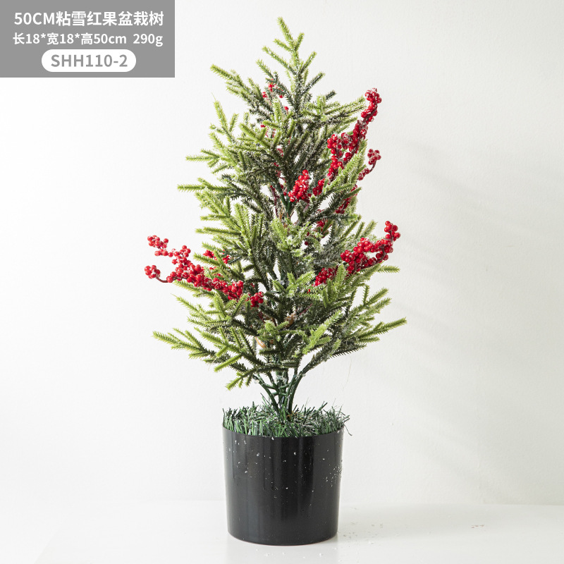 Guirnalda navideña de bayas rojas, adorno colgante para puerta, mini árbol de Navidad, decoración navideña