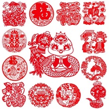 2025新年蛇年剪纸窗花中国特色出国礼品蔚县客厅装饰画过年福字贴
