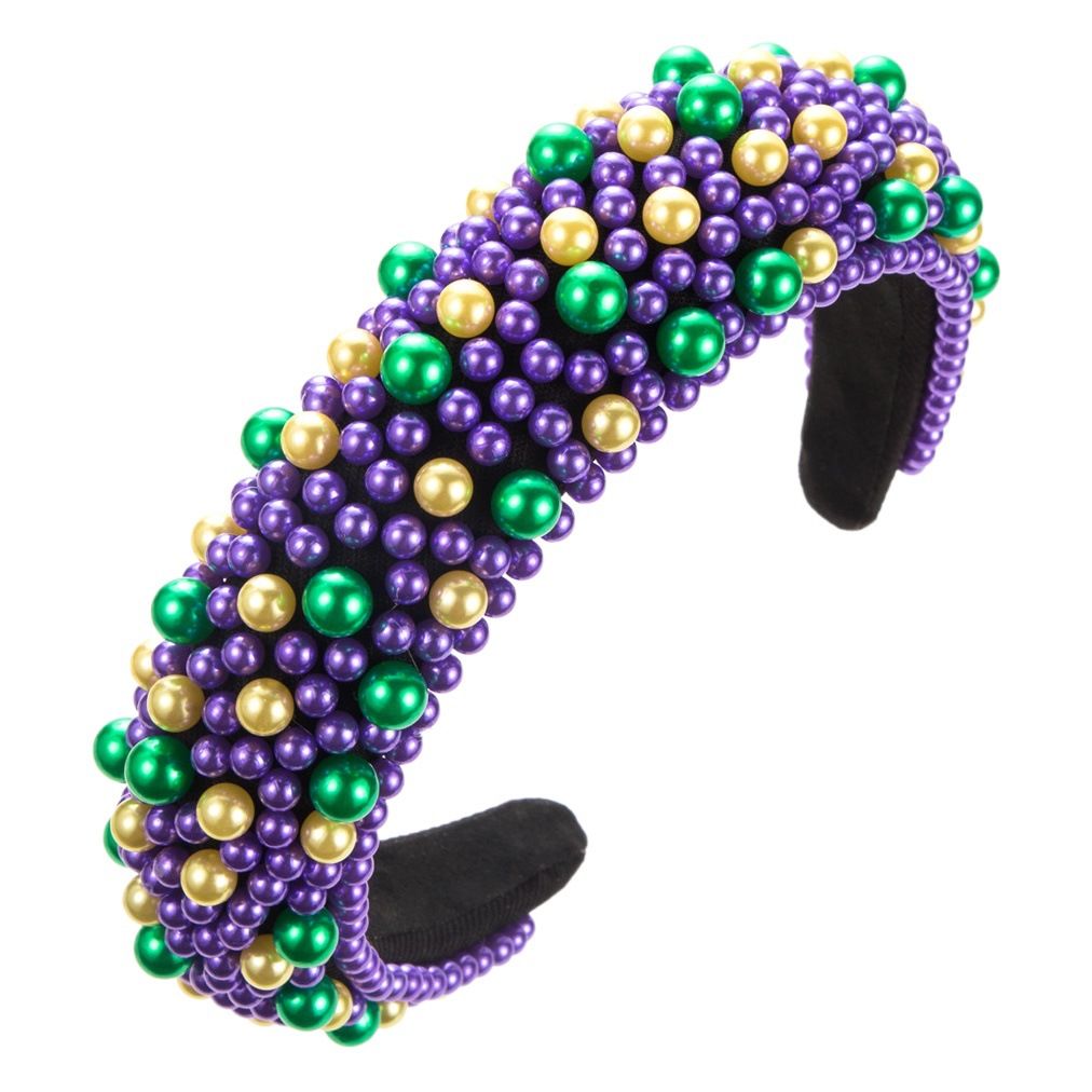 Diadema Heeming estilo europeo y americano, diadema de esponja con perlas para el cabello, accesorio para el cabello rosa para el Día de San Valentín, diadema con elementos de carnaval