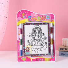 儿童艺术金粉画涂色画画套装 diy手工艺术彩绘画幼儿园益智小玩具