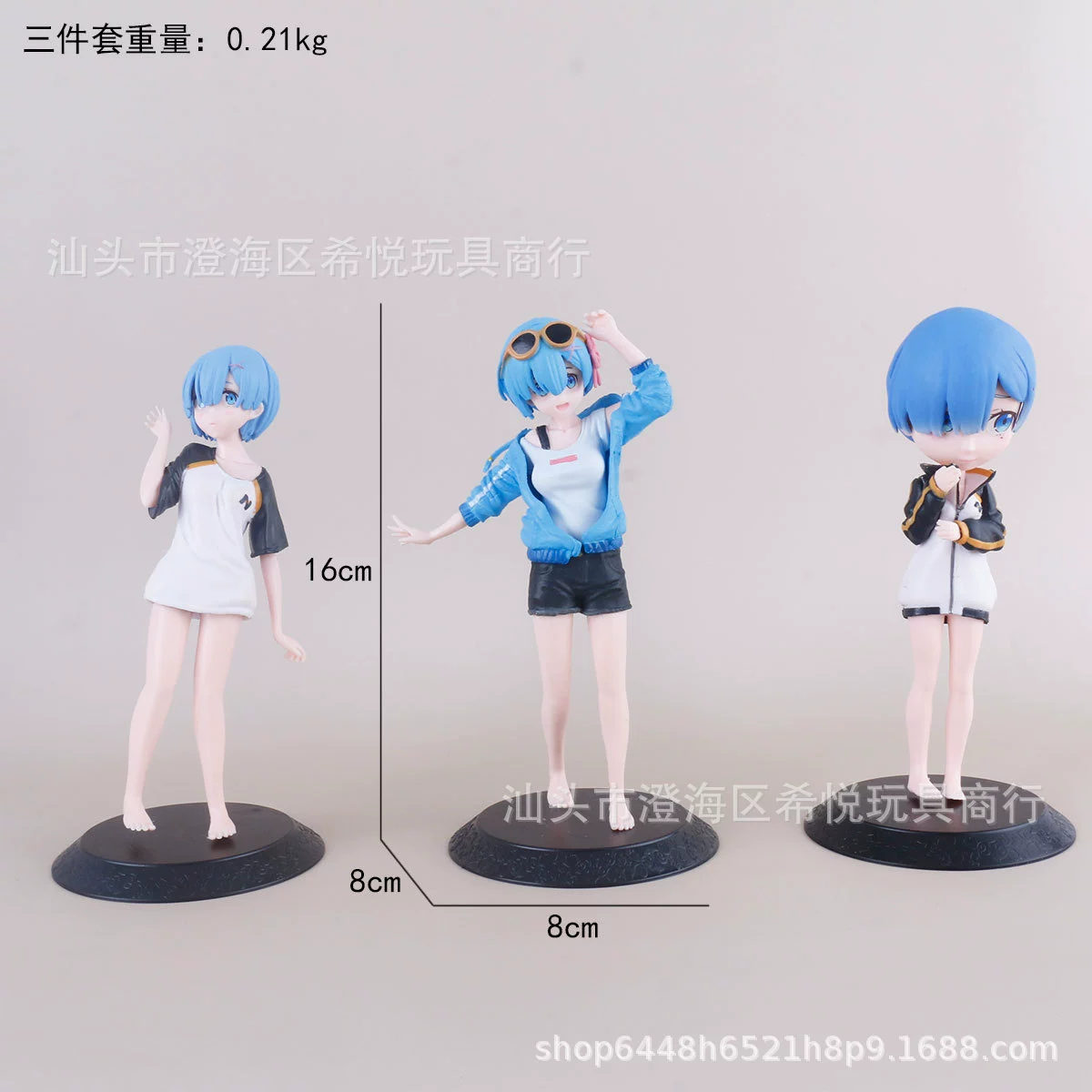 Фигурка Рем (Re:Zero) ПВХ ручной работы, поза-качание, 18 см, коллекционная (несколько вариантов)