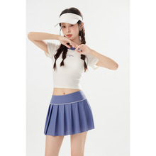 新款女士分体裙式少女运动休闲百褶显瘦沙滩温泉度假泳衣女批发
