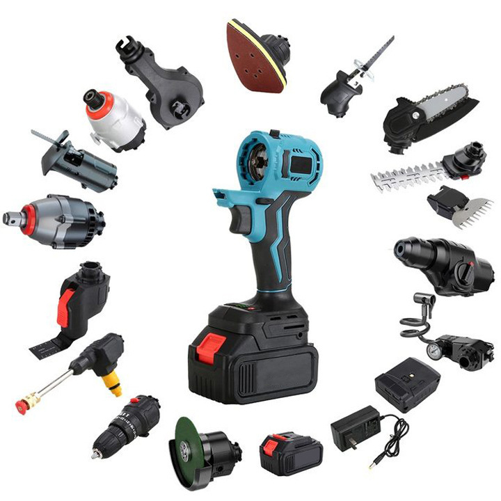 Batería de litio Accesorios del tesoro multiusos Juego de herramientas eléctricas recargables multifuncionales sin escobillas Accesorios para juegos de herramientas Batería de litio