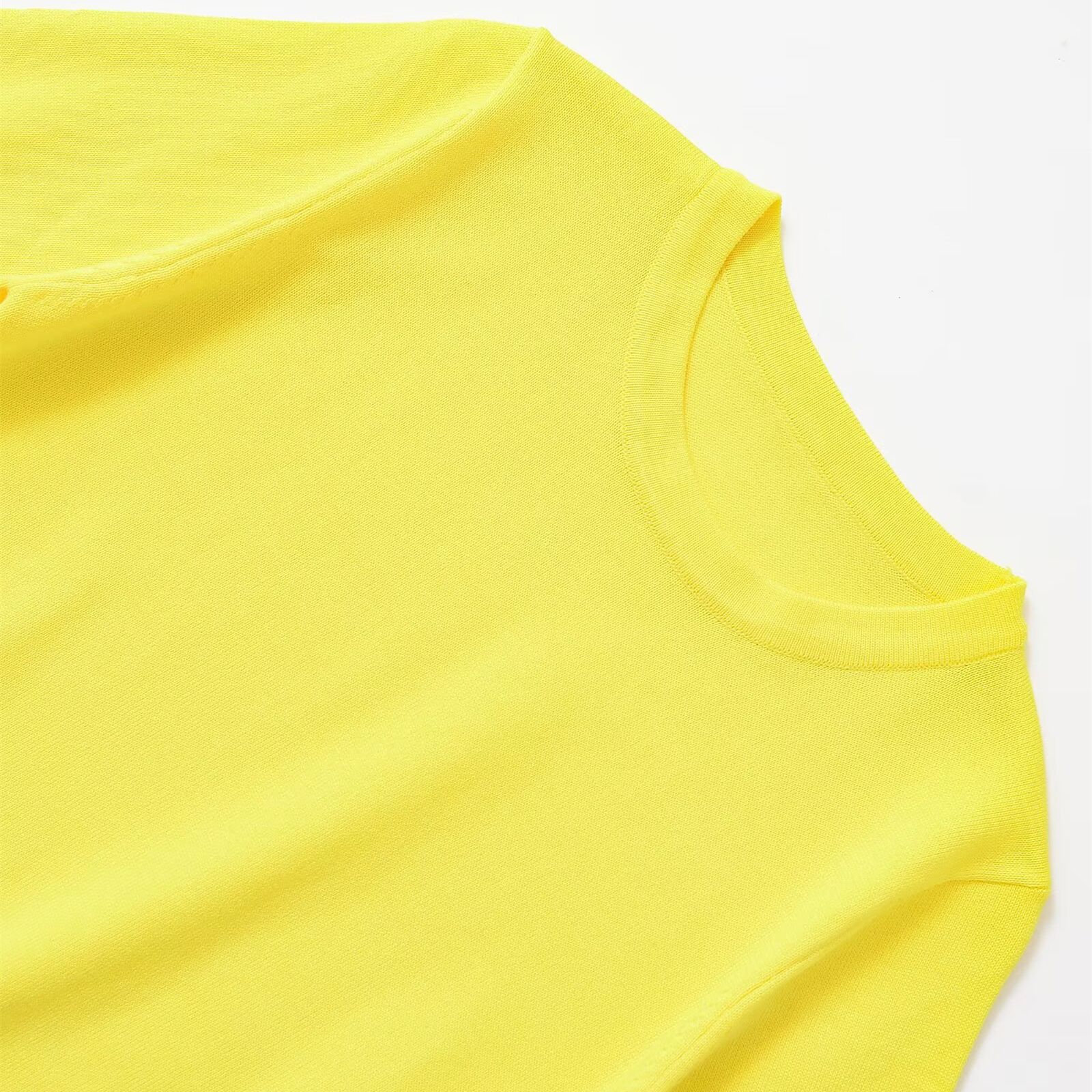 Women's Clothing Women's Fashionable Plain Knit Sweater Simple Crew Neck Short Sleeve Basic Top Summer For Formal & Casual For Women_ecoleips.com