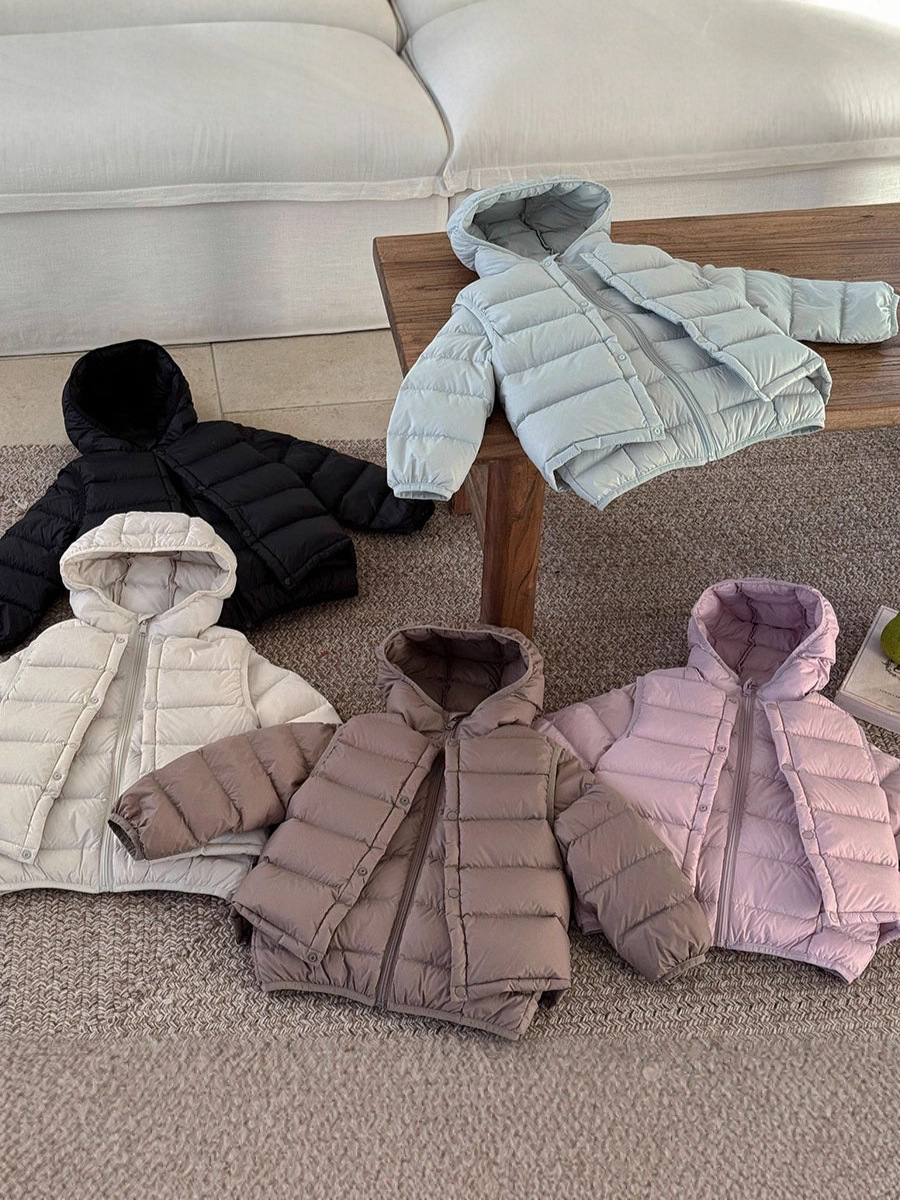 2025 nuevo tres prevención niños chaqueta de pluma ligera abrigo nuevo estándar nacional 90 chaleco de pluma de pluma de pluma blanca comercio exterior