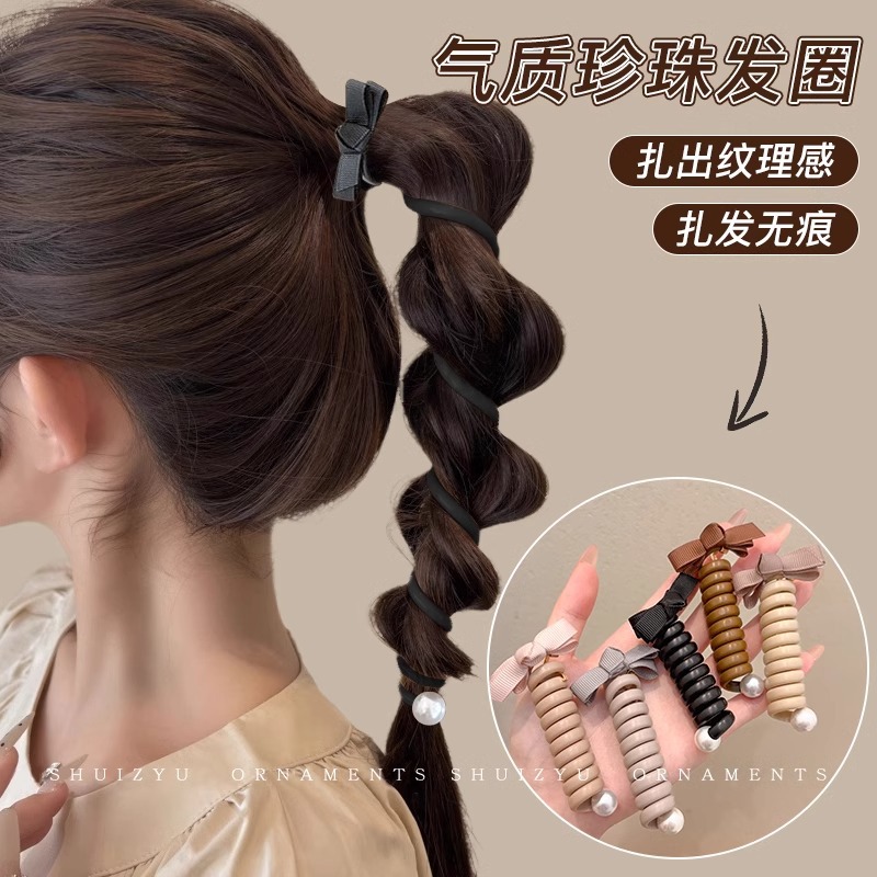 Moda de arco universal cabello telefónico anillo de cabello femenino simple burbuja trenzada correa de cabello temperamento cabello tocado