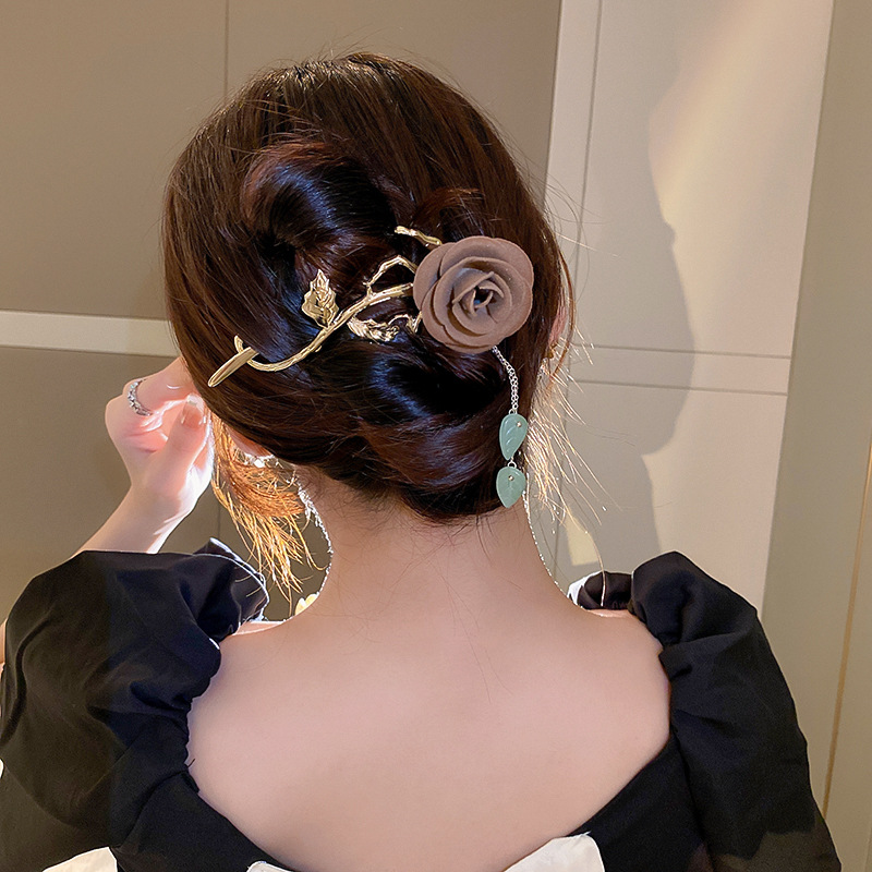 Fashion Rose Metal Plating Hair Clip 1 Piece8