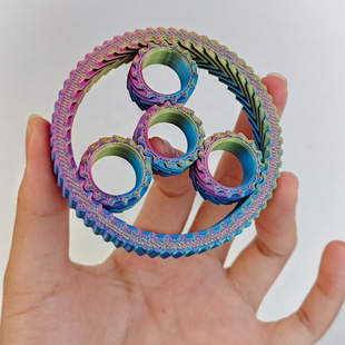 Cross-Border Hot-Selling 3D Printed Decompression Spiral Star Ring Toy Popular Universal Fingertip Screw Sliding Rotation Cool
