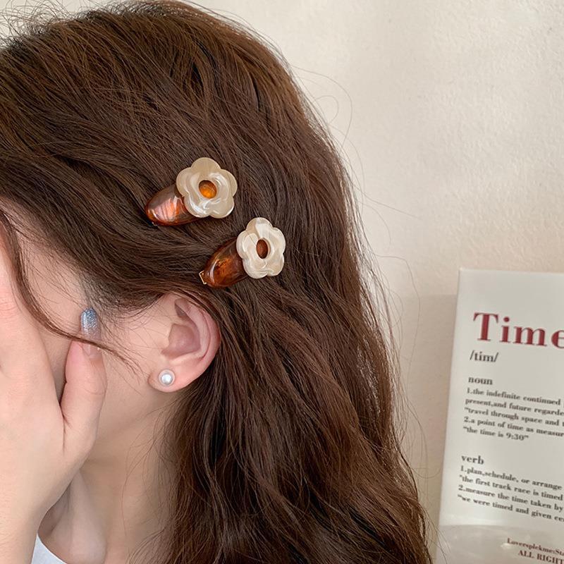 simple elegant side cute flowers small size fringe hairpin female online influencer 2023 new side clip bb clip headdress