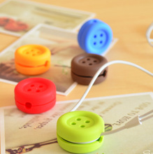 纽扣绕线器 可爱pvc软胶理线器 数据线整理器 耳机集线器加工定制
