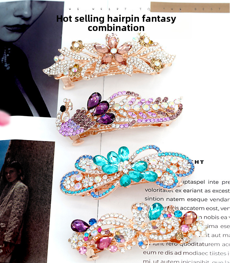 Fermaglio capelli strass elegante molletta in metallo_voghion.com